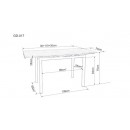 Стол обеденный SIGNAL GD017 белый/хром 110-170/74